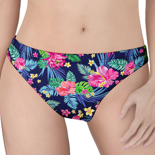 Blossom Tropical Flower Pattern Print Women's Thong
