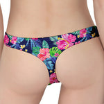 Blossom Tropical Flower Pattern Print Women's Thong