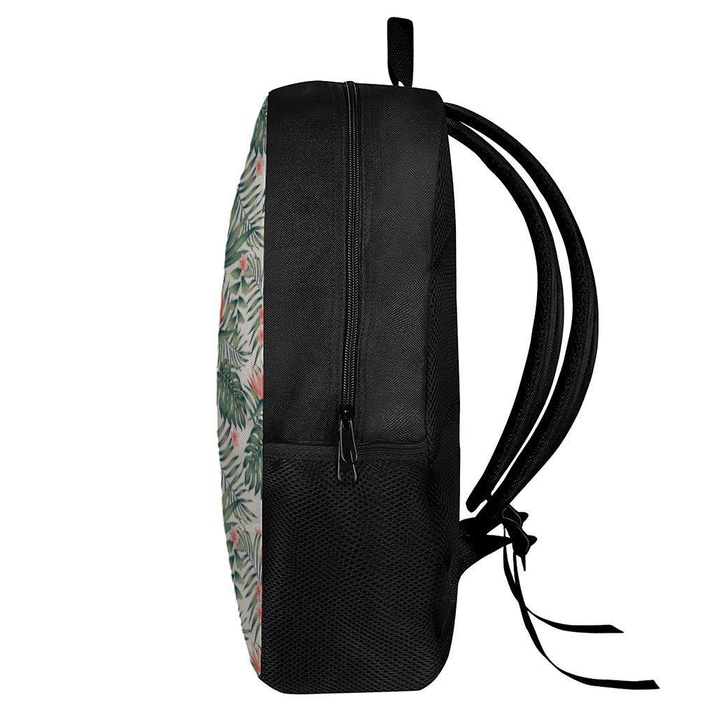 Blossom Tropical Leaves Pattern Print 17 Inch Backpack