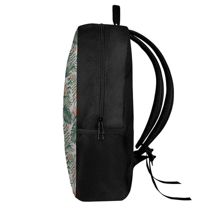 Blossom Tropical Leaves Pattern Print 17 Inch Backpack
