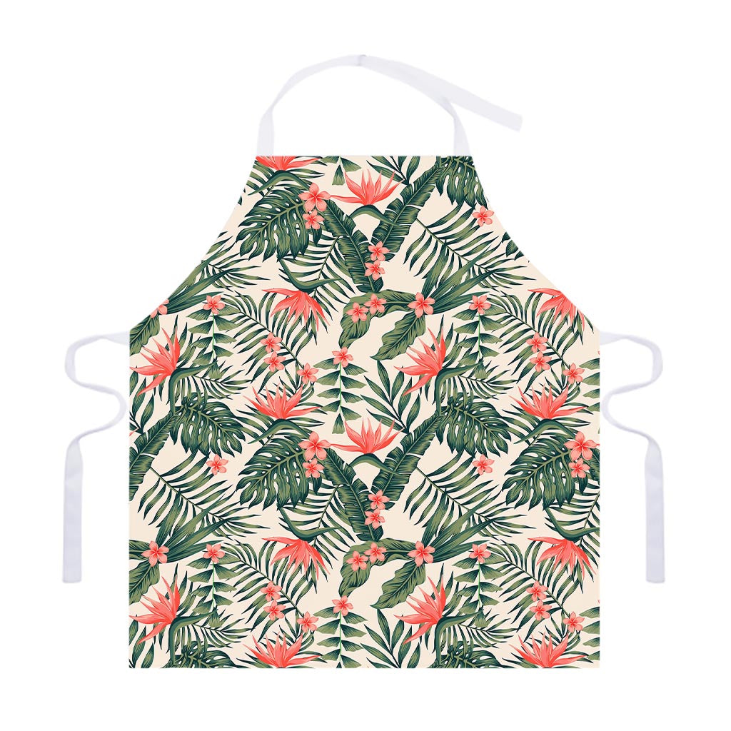 Blossom Tropical Leaves Pattern Print Adjustable Apron