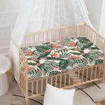 Blossom Tropical Leaves Pattern Print Baby Crib Sheet