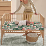 Blossom Tropical Leaves Pattern Print Baby Crib Sheet