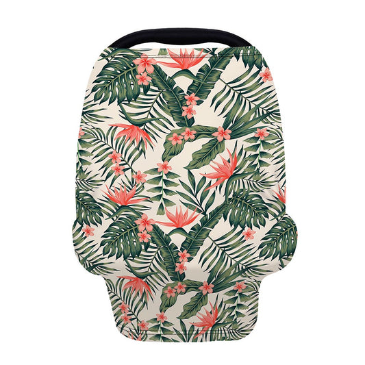 Blossom Tropical Leaves Pattern Print Baby Seat Cover