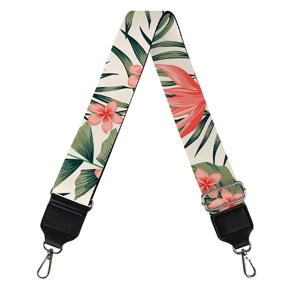 Blossom Tropical Leaves Pattern Print Bag Strap