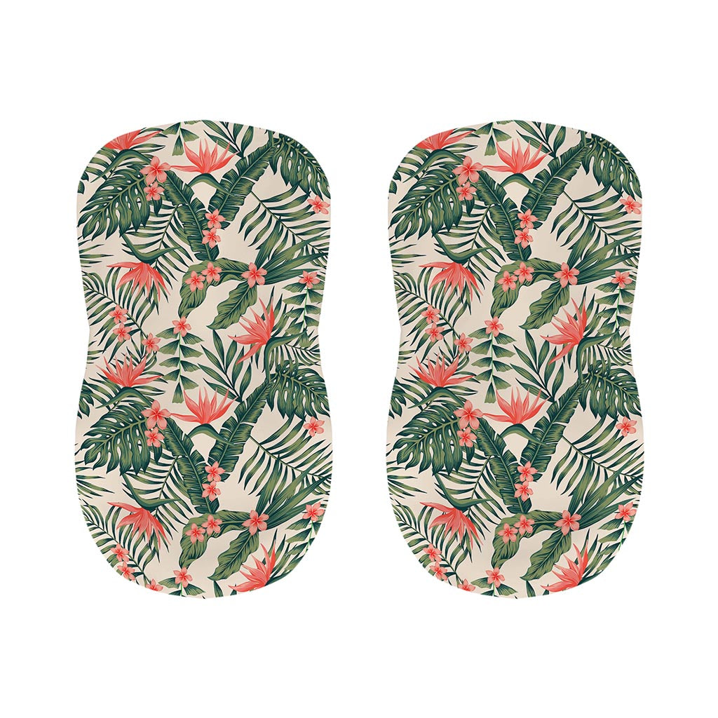 Blossom Tropical Leaves Pattern Print Bar Stool Covers