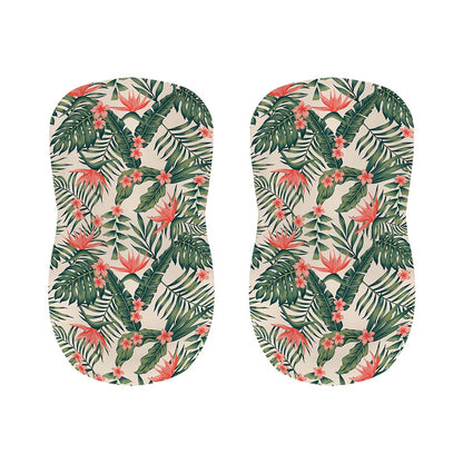 Blossom Tropical Leaves Pattern Print Bar Stool Covers
