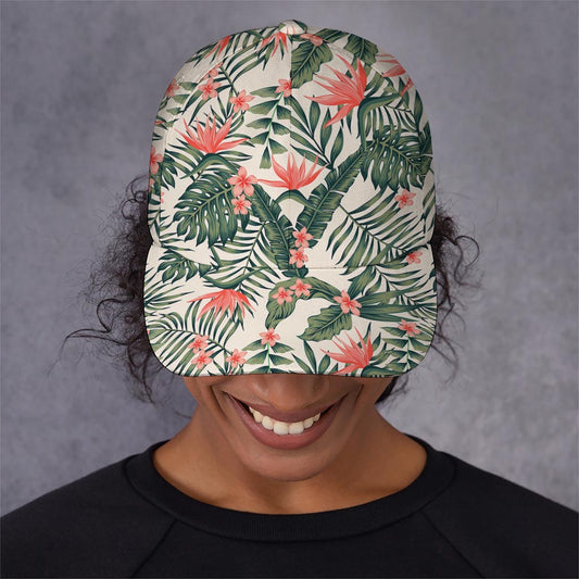 Blossom Tropical Leaves Pattern Print Baseball Cap