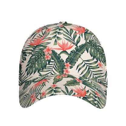 Blossom Tropical Leaves Pattern Print Baseball Cap