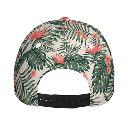 Blossom Tropical Leaves Pattern Print Baseball Cap