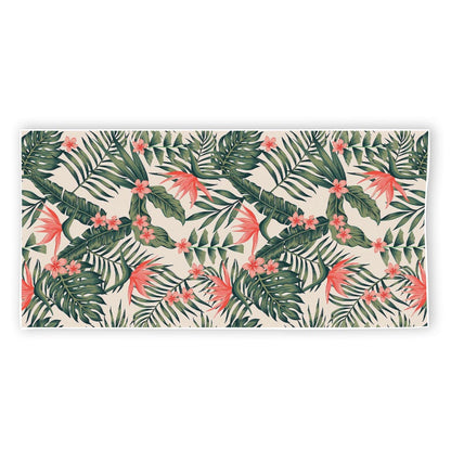 Blossom Tropical Leaves Pattern Print Beach Towel