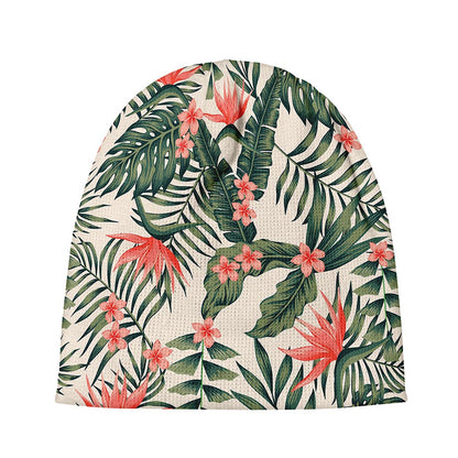 Blossom Tropical Leaves Pattern Print Beanie