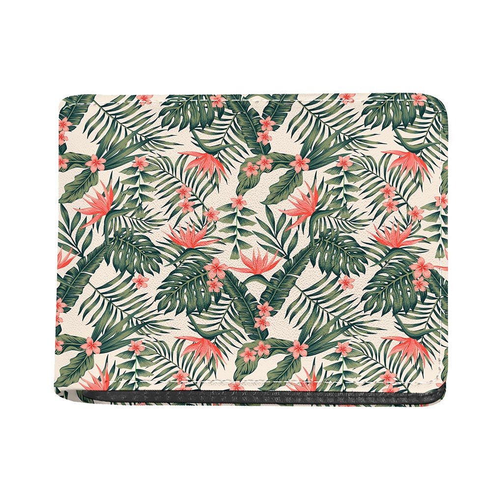 Blossom Tropical Leaves Pattern Print Bifold Wallet