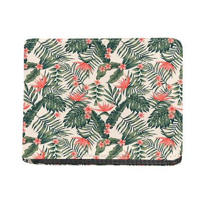 Blossom Tropical Leaves Pattern Print Bifold Wallet