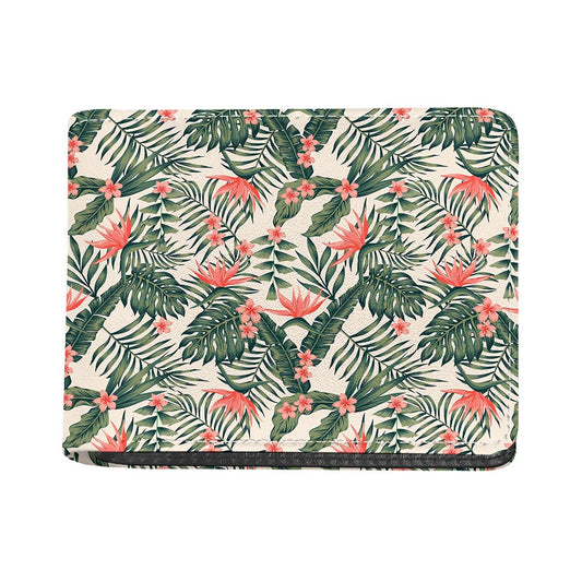 Blossom Tropical Leaves Pattern Print Bifold Wallet
