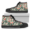 Blossom Tropical Leaves Pattern Print Black High Top Sneakers