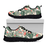 Blossom Tropical Leaves Pattern Print Black Running Shoes