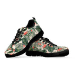 Blossom Tropical Leaves Pattern Print Black Running Shoes