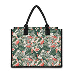 Blossom Tropical Leaves Pattern Print Canvas Tote Bag