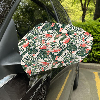 Blossom Tropical Leaves Pattern Print Car Side Mirror Covers
