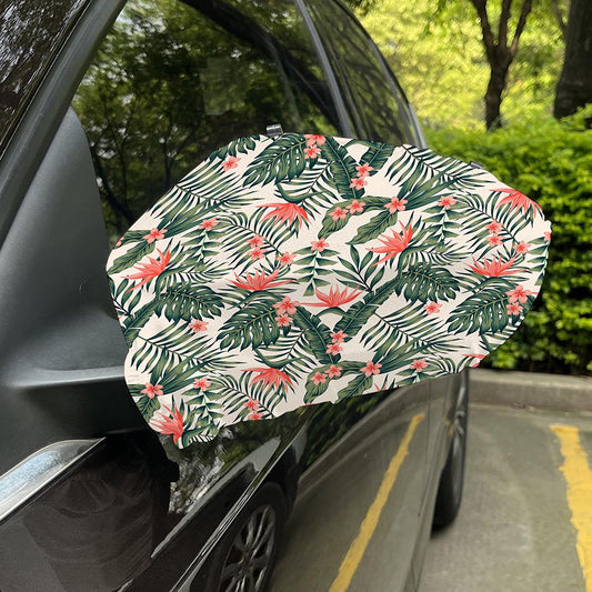 Blossom Tropical Leaves Pattern Print Car Side Mirror Covers
