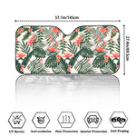 Blossom Tropical Leaves Pattern Print Car Windshield Sun Shade