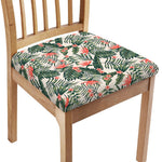 Blossom Tropical Leaves Pattern Print Chair Cushion Cover