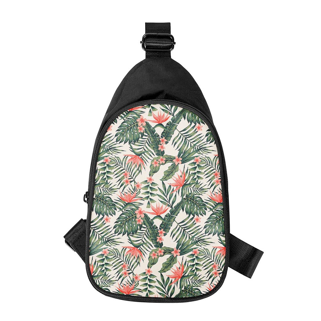 Blossom Tropical Leaves Pattern Print Chest Bag