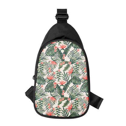 Blossom Tropical Leaves Pattern Print Chest Bag