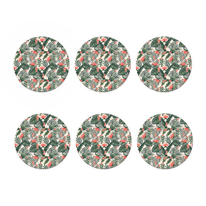 Blossom Tropical Leaves Pattern Print Coaster Set