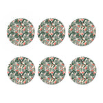 Blossom Tropical Leaves Pattern Print Coaster Set