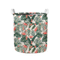 Blossom Tropical Leaves Pattern Print Collapsible Laundry Basket