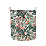 Blossom Tropical Leaves Pattern Print Collapsible Laundry Basket