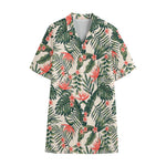 Blossom Tropical Leaves Pattern Print Cotton Hawaiian Shirt