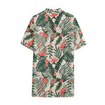 Blossom Tropical Leaves Pattern Print Cotton Hawaiian Shirt