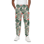 Blossom Tropical Leaves Pattern Print Cotton Pants