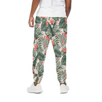 Blossom Tropical Leaves Pattern Print Cotton Pants