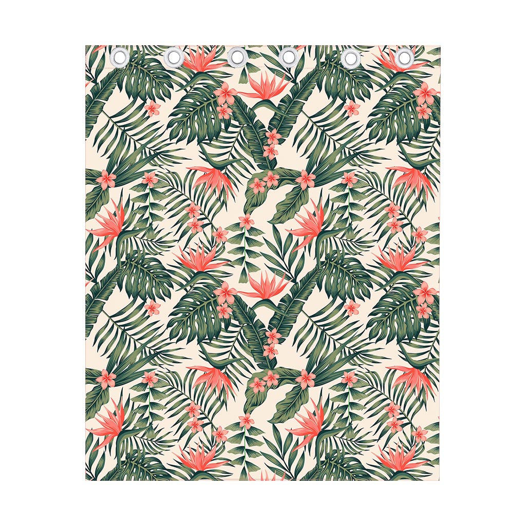 Blossom Tropical Leaves Pattern Print Curtain