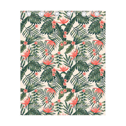 Blossom Tropical Leaves Pattern Print Curtain