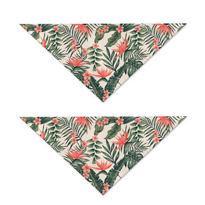 Blossom Tropical Leaves Pattern Print Dog Bandana