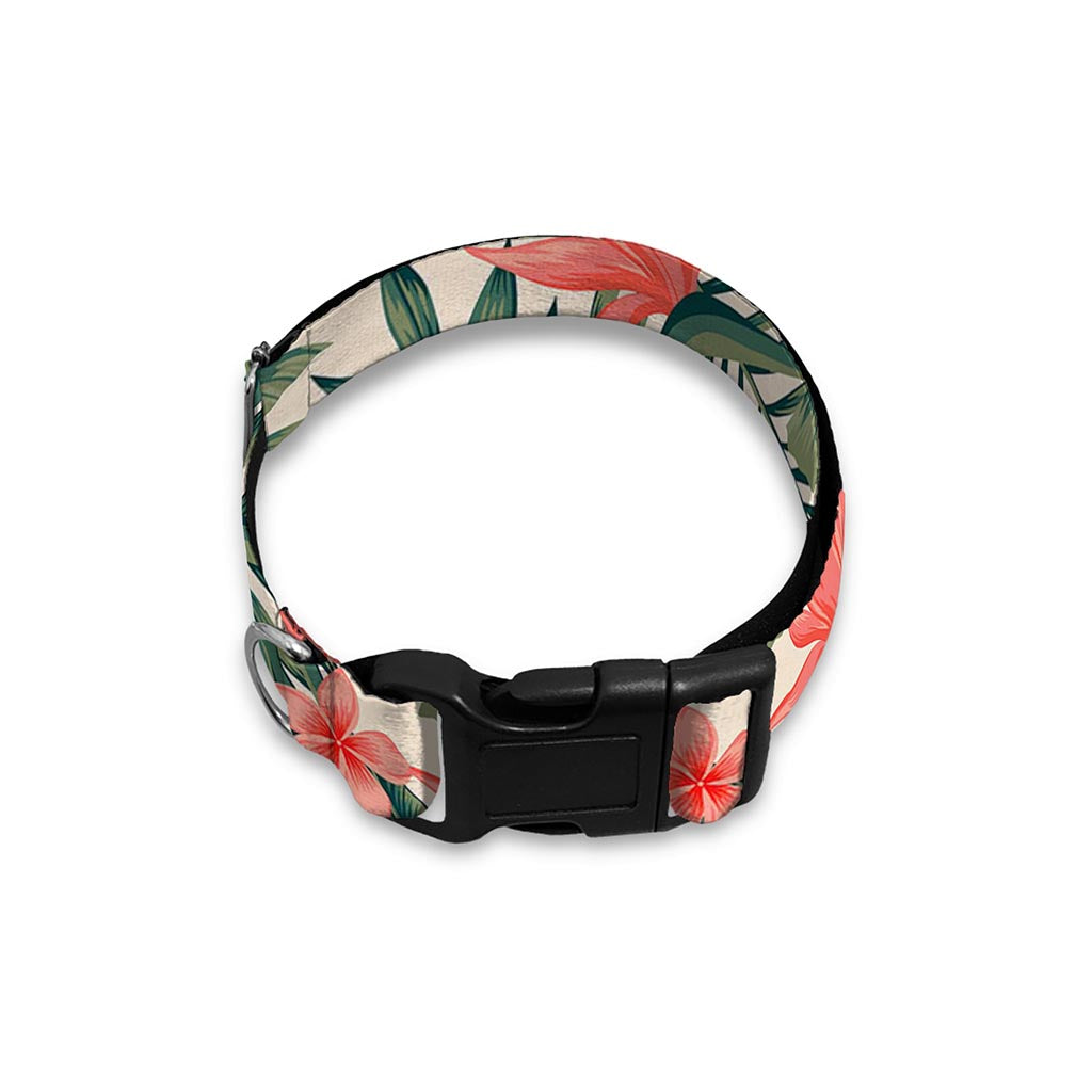 Blossom Tropical Leaves Pattern Print Dog Collar