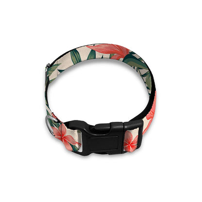 Blossom Tropical Leaves Pattern Print Dog Collar