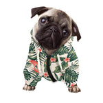 Blossom Tropical Leaves Pattern Print Dog Zip Up Hoodie