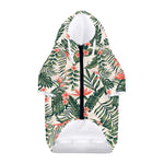 Blossom Tropical Leaves Pattern Print Dog Zip Up Hoodie