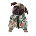 Blossom Tropical Leaves Pattern Print Dog Zip Up Jacket