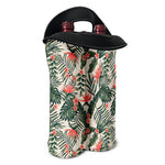 Blossom Tropical Leaves Pattern Print Double Neoprene Wine Tote