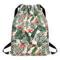 Blossom Tropical Leaves Pattern Print Drawstring Backpack