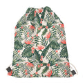 Blossom Tropical Leaves Pattern Print Drawstring Bag