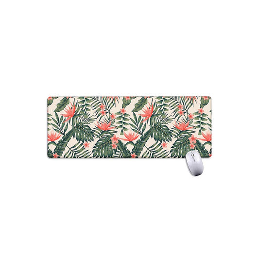 Blossom Tropical Leaves Pattern Print Extended Mouse Pad