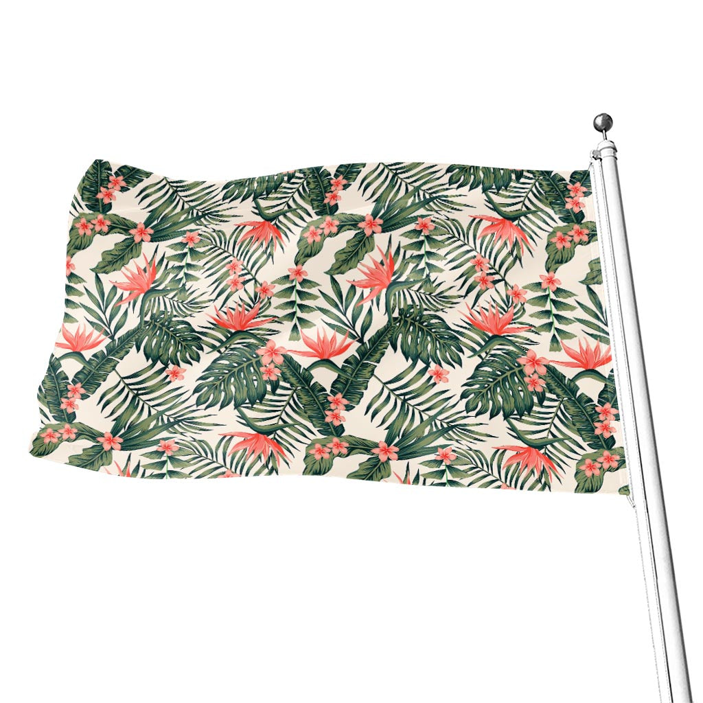 Blossom Tropical Leaves Pattern Print Flag